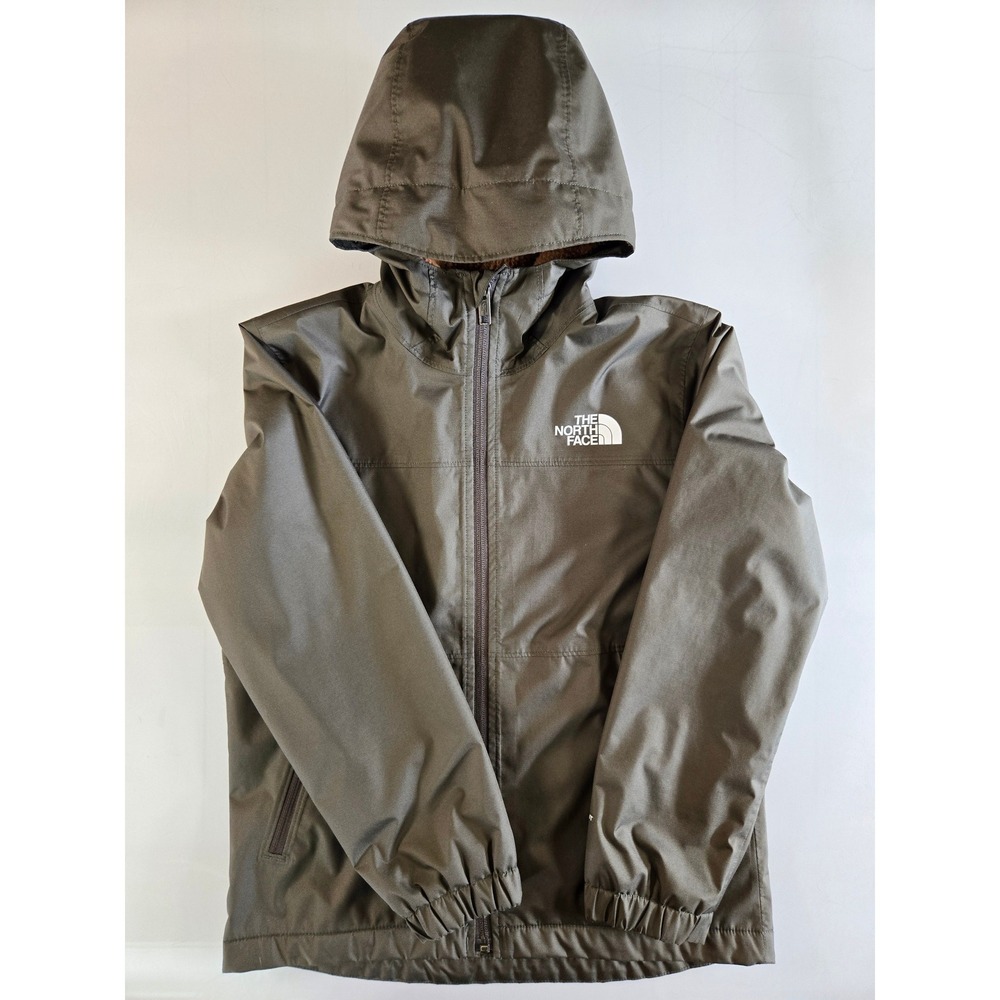 The North Face Boys M 10 DryVent Sherpa Lined Hooded Jacket Olive Green
